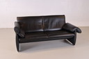 De Sede verstellbares Sofa aus schwarzem Leder