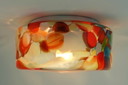 DECKENLAMPE Unterputz oder Wandlampe buntes Glas 1960er 70er Jahre