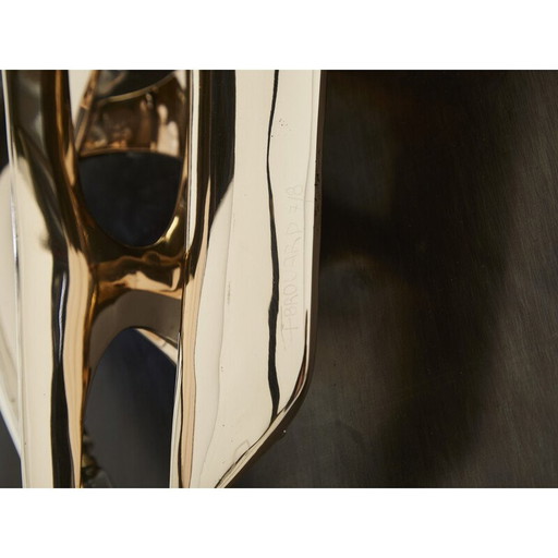 Vintage-Lichtskulptur aus polierter vergoldeter Bronze von Fred Brouard, 1976