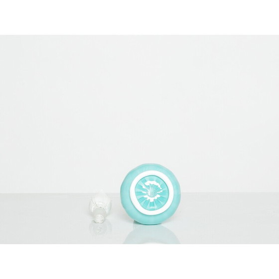 Image 1 of Vintage-Flasche aus türkisfarbenem Opalglas Murano von Barovier und Toso, 1950