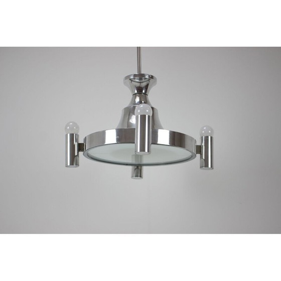 Image 1 of Vintage-Kronleuchter aus Metall und Glas, Tschechoslowakei 1940