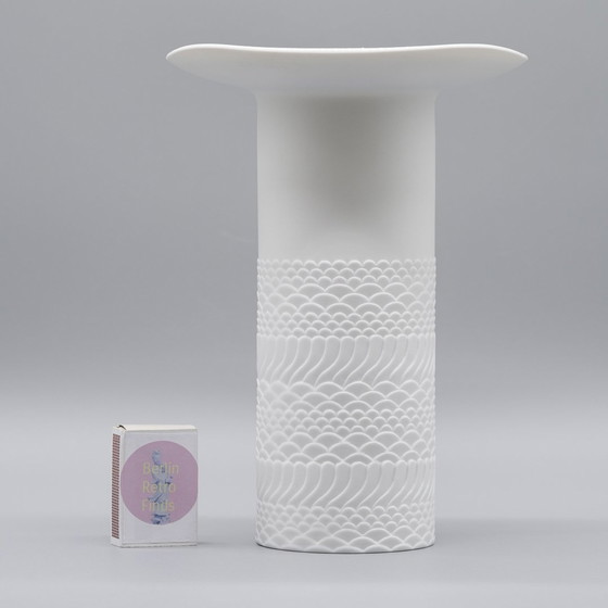 Image 1 of Seltene Manfred Frey Ak Kaiser Biskuit Porzellan Natur Relief Op Art Vase Duo Mcm