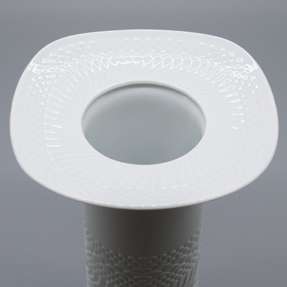 Image 1 of Seltene Manfred Frey Ak Kaiser Biskuit Porzellan Natur Relief Op Art Vase Duo Mcm