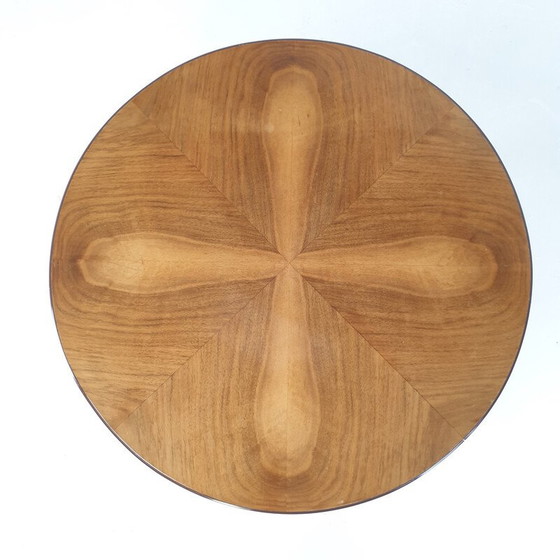 Image 1 of Italienischer Vintage-Beistelltisch aus Holz mit Messingfüßen, 1960er Jahre