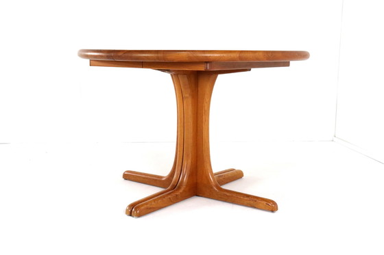 Image 1 of Dänischer Massiv Teakholz Rund 1X Ausziehbarer Esstisch 'Kalundborg' Vintage