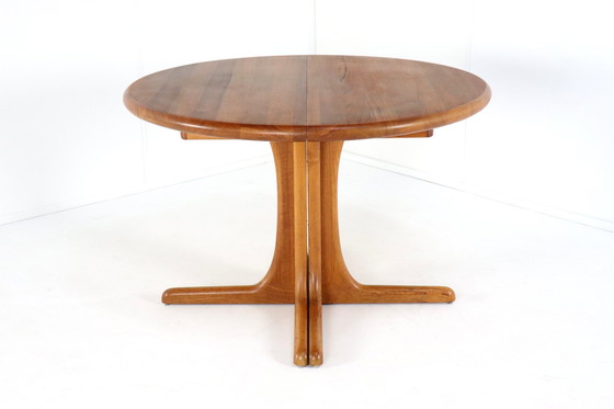 Image 1 of Dänischer Massiv Teakholz Rund 1X Ausziehbarer Esstisch 'Kalundborg' Vintage