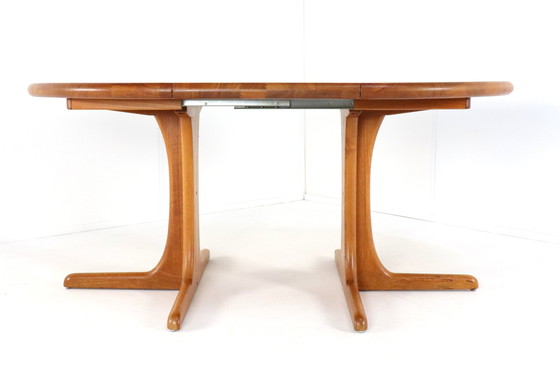 Image 1 of Dänischer Massiv Teakholz Rund 1X Ausziehbarer Esstisch 'Kalundborg' Vintage