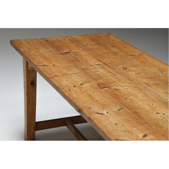 Image 1 of Rustikaler Esstisch aus Holz, 1950er Jahre