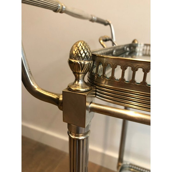 Image 1 of Rolltisch aus versilbertem Messing von Maison Jansen, 1940er Jahre