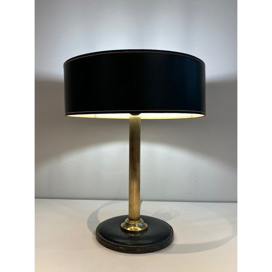 Image 1 of Vintage Keller gesteppt Leder Büro-Kit, Frankreich 1950