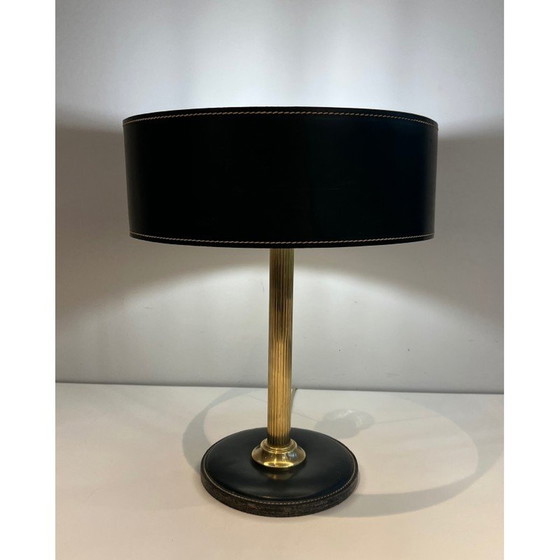 Image 1 of Vintage Keller gesteppt Leder Büro-Kit, Frankreich 1950