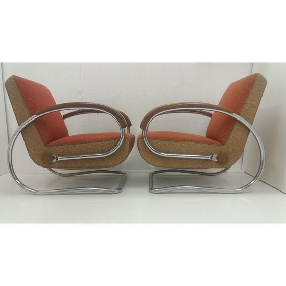 Image 1 of Paar alte Sessel Modell H221 von Jindřich Halabala für Up Závody Brno, Tschechoslowakei 1920