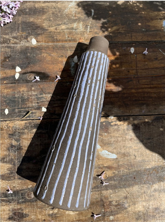 Image 1 of Vase Lyllested Keramik Dänemark, Vintage, Handgefertigt, Relief, 1970S