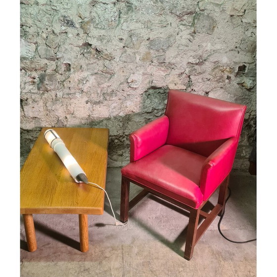 Image 1 of Vintage-Stiftlampe aus vernickeltem Stahl und weißem Opalglas für Diw