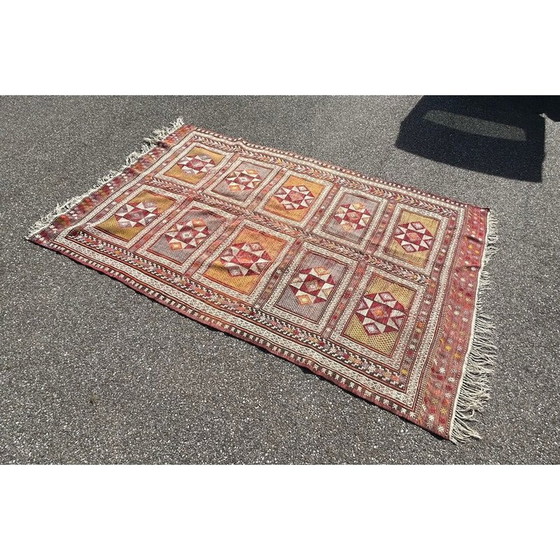 Image 1 of Vintage-Kilim-Teppich aus handgeknüpfter Wolle, 1970
