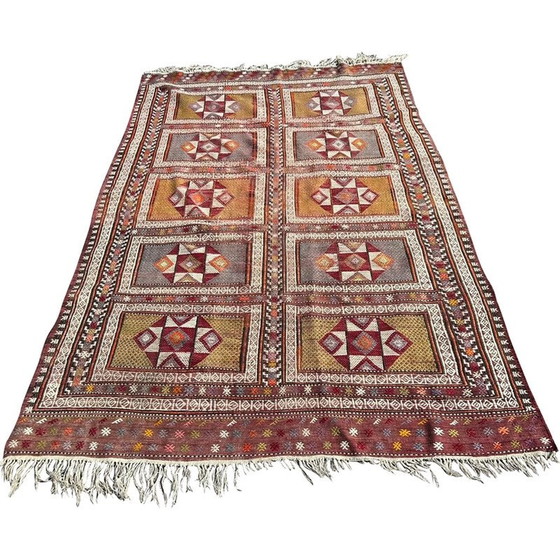 Image 1 of Vintage-Kilim-Teppich aus handgeknüpfter Wolle, 1970