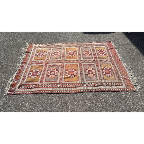 Image 1 of Vintage-Kilim-Teppich aus handgeknüpfter Wolle, 1970