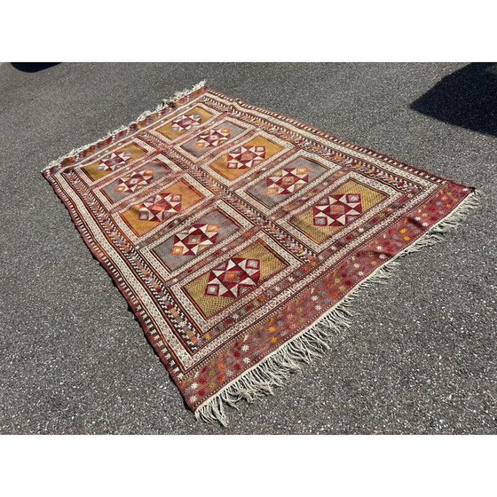 Image 1 of Vintage-Kilim-Teppich aus handgeknüpfter Wolle, 1970