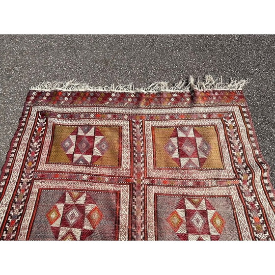 Image 1 of Vintage-Kilim-Teppich aus handgeknüpfter Wolle, 1970