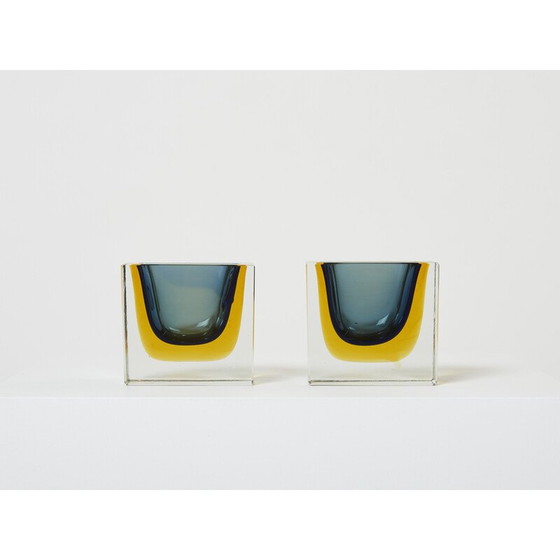 Image 1 of Paar alte Sommerso-Tassen von Flavio Poli für Seguso, 1960