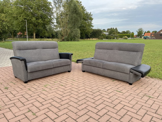 Image 1 of 3 + 2,5 Sitzer Anthrazit Verstellbares Sofa Set