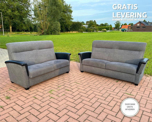 3 + 2,5 Sitzer Anthrazit Verstellbares Sofa Set