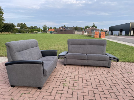 Image 1 of 3 + 2,5 Sitzer Anthrazit Verstellbares Sofa Set