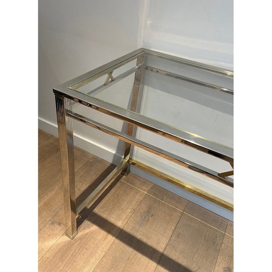 Image 1 of Vintage-Schreibtisch aus Chrom und Messing, 1970