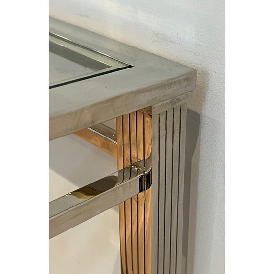 Image 1 of Vintage-Schreibtisch aus Chrom und Messing, 1970