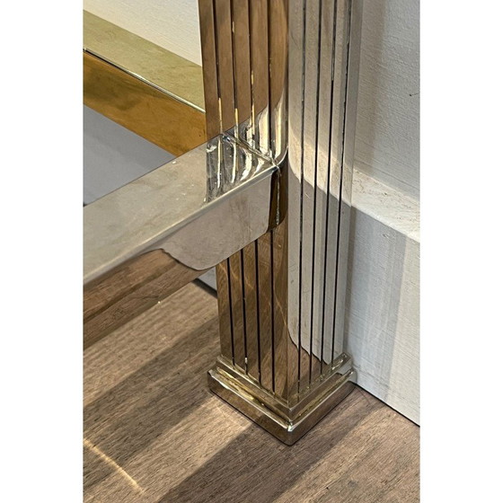 Image 1 of Vintage-Schreibtisch aus Chrom und Messing, 1970