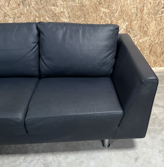 Image 1 of Molinari Blau Leder 2.5-Sitzer Sofa