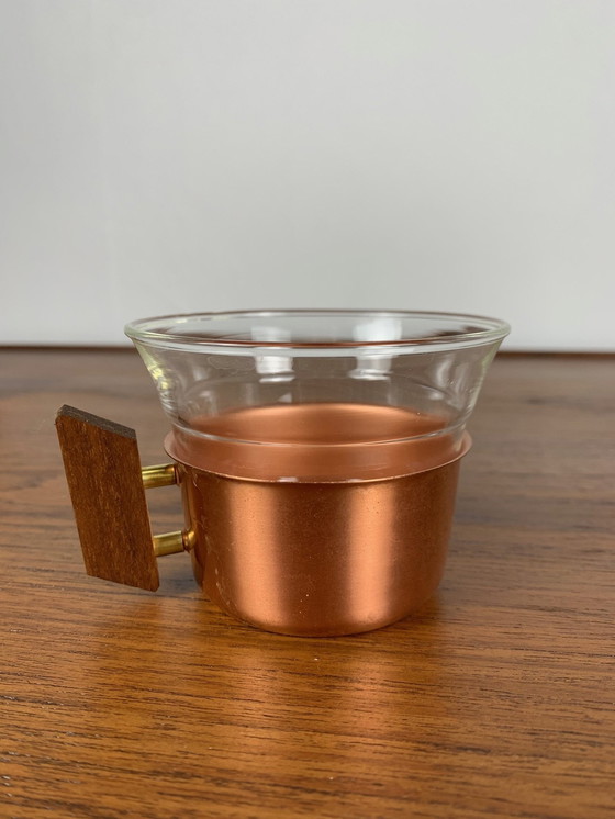 Image 1 of Satz von 6 kupferfarbenen Kaffeetassen von Schott & Gen Mains, 1970