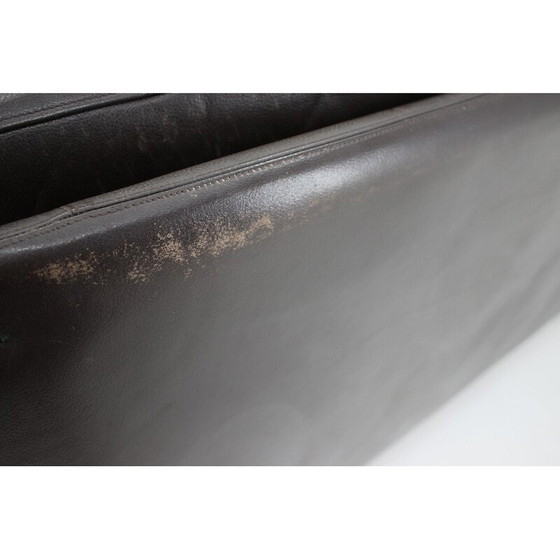 Image 1 of Vintage 3-Sitzer Sofa in dunkelbraunem Leder, Dänemark 1970er