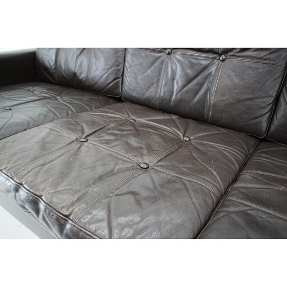 Image 1 of Vintage 3-Sitzer Sofa in dunkelbraunem Leder, Dänemark 1970er