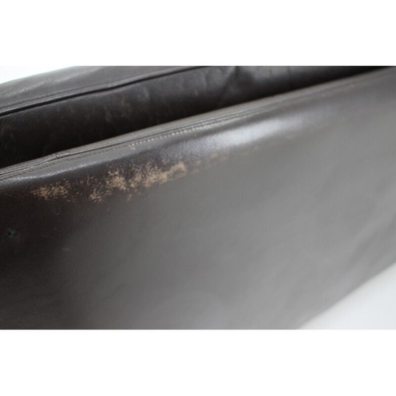 Image 1 of Vintage 3-Sitzer Sofa in dunkelbraunem Leder, Dänemark 1970er