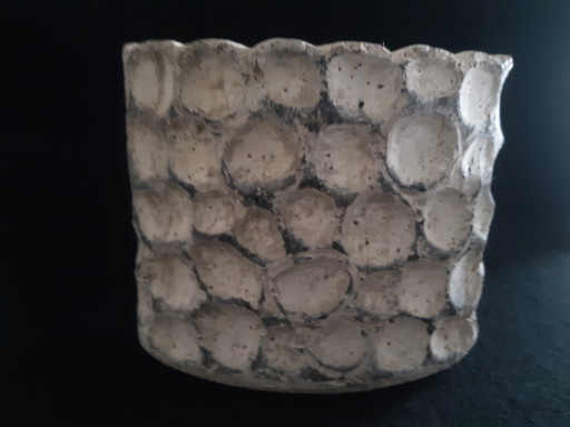 Ptmd Blumentopf, Oval, Zement, Beige & Grau