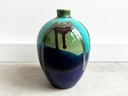 1X Wunderschön glasierte Keramik-Vase