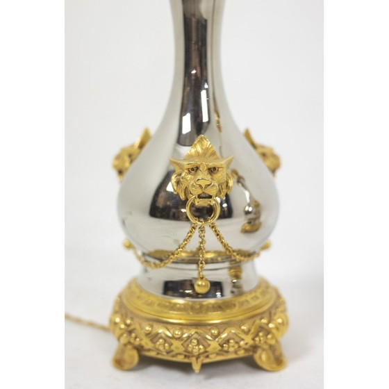 Image 1 of Paar alte Lampen aus Metall und Bronze, Frankreich 1880