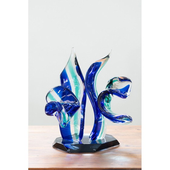 Image 1 of Vintage hellblaue Murano-Glasskulptur, Italien 1970