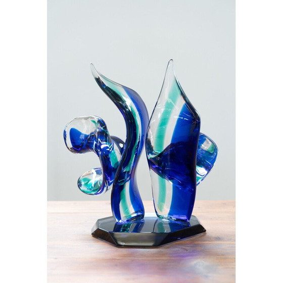 Image 1 of Vintage hellblaue Murano-Glasskulptur, Italien 1970