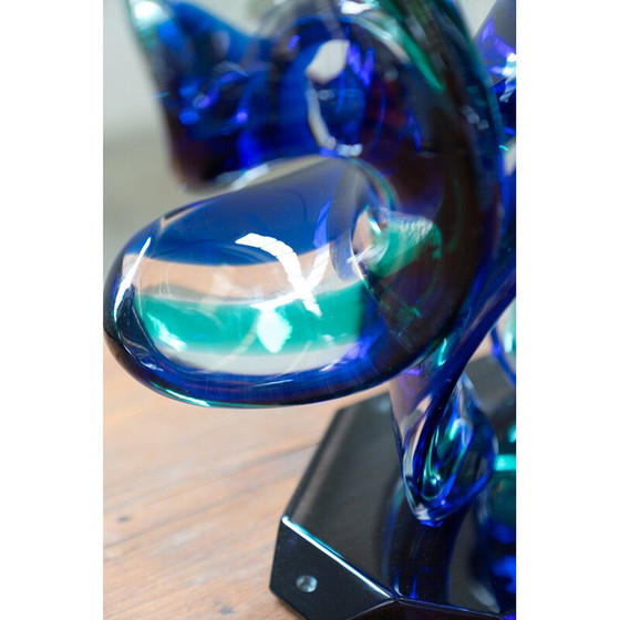 Image 1 of Vintage hellblaue Murano-Glasskulptur, Italien 1970