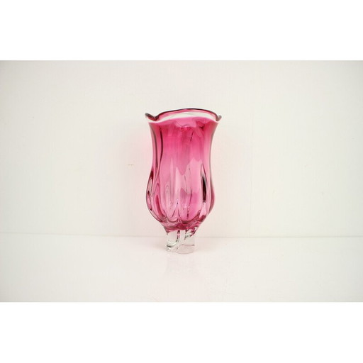 Alte Glasvase von Josef Hospodka für Chribska Glassworks, Tschechoslowakei 1960