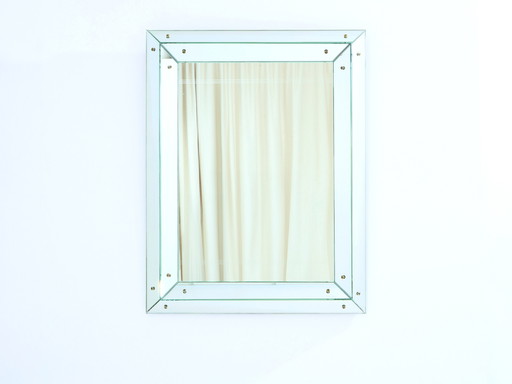 Jacques Adnet Großer Art Deco Parclose-Spiegel 1947