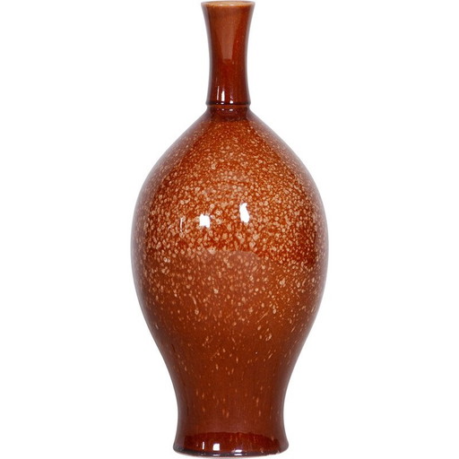 Vintage Bauhaus-Vase aus glasierter Keramik, Tschechien 1950er Jahre