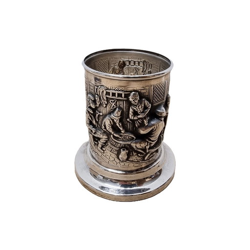 Versilberte Löffelvase In Box, 50er/60er Jahre