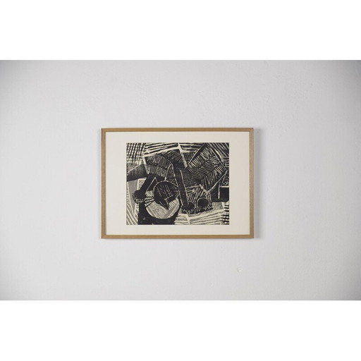 Moderne Vintage-Grafik von Vide Jansson und Träsnitt, 1960