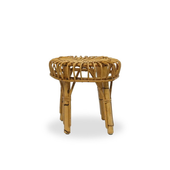 Image 1 of Mid Century 50Er Bambus Hocker Vintage Beistelltisch