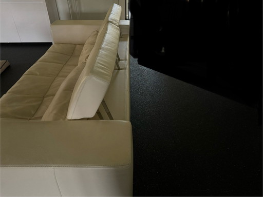 Italienisches Design Cierre Sofa Creme Leder