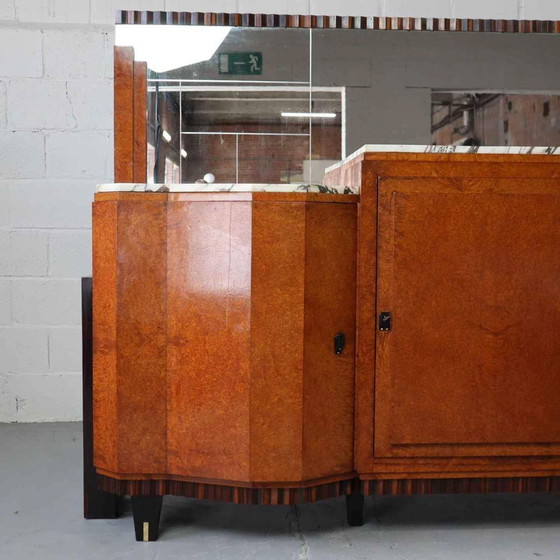 Image 1 of Art-Deco-Buffet, Makassar-Ebenholz und Nussbaum-Maser, 1920-1930