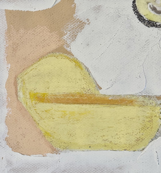 Image 1 of Odette Colon 1926-2012 Wunderschönes kubistisches Pastell "Stillleben mit Quitten".